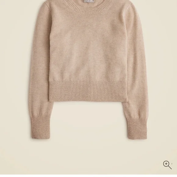 Cashmere shrunken crewneck sweater J. Crew Light Beige Crew Neck Sweater - Picture 3 of 8
